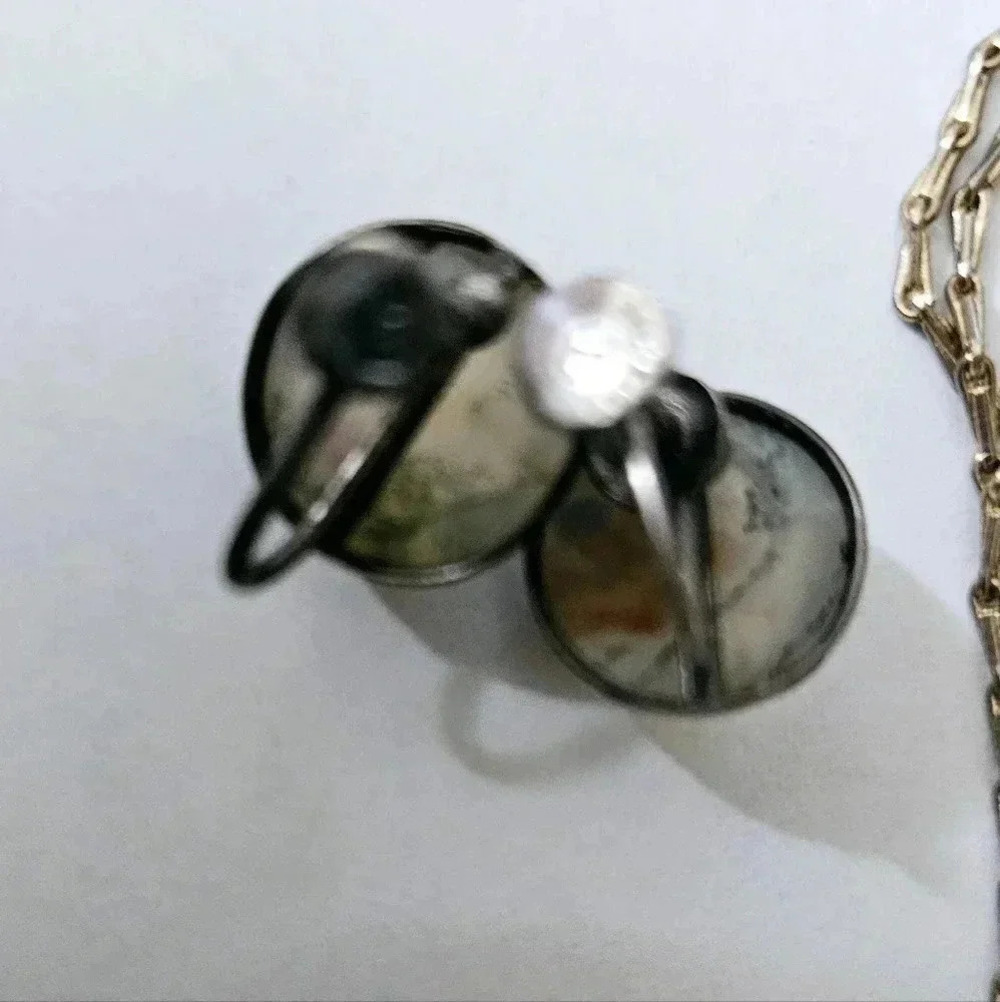 Vintage Necklace & Earring 3 pcs set Pendent Scandinavian Rock. - Picture 5 of 9